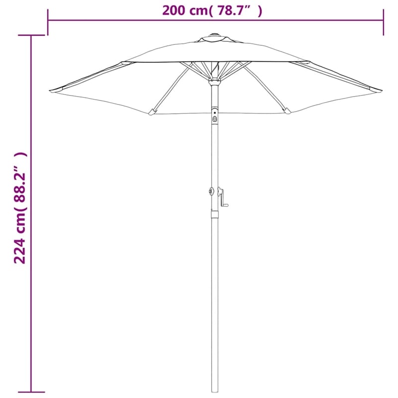 vidaXL Medium Garden Parasol in Black and Dark Grey