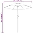 vidaXL Medium Garden Parasol in Black and Dark Grey
