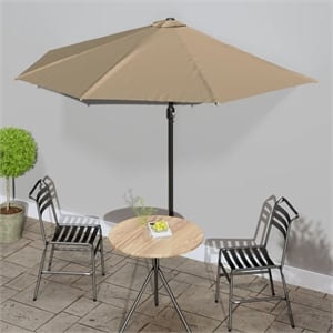vidaXL Large Garden Parasol in Taupe