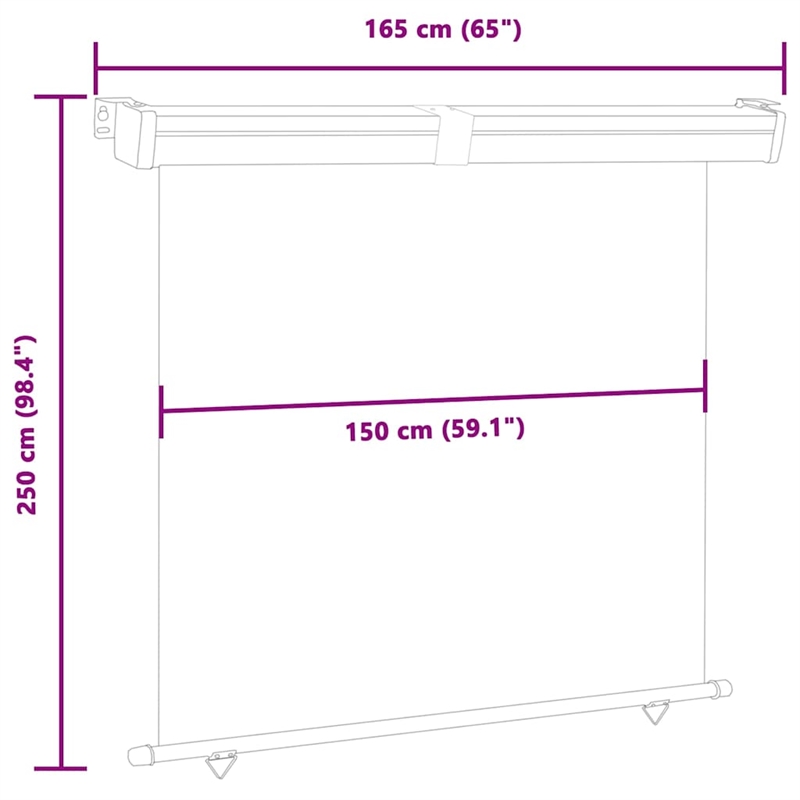vidaXL Balcony Side Awning in Black