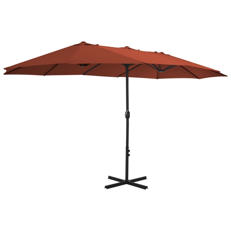 vidaXL Extra Large Garden Parasol in Terracotta