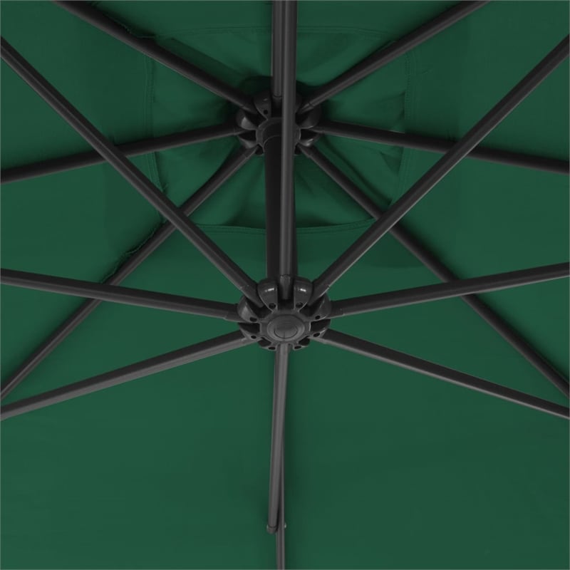 vidaXL Large Tiltable Cantilever Garden Parasol in Green