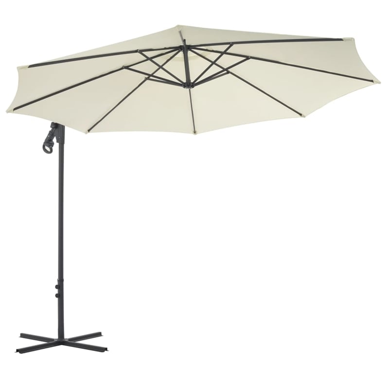 vidaXL Large Cantilever Garden Parasol in Sand