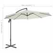 vidaXL Large Cantilever Garden Parasol in Sand