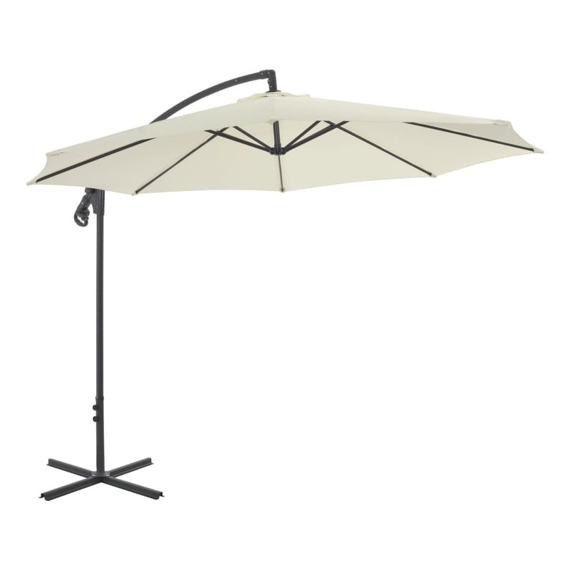 vidaXL Large Cantilever Garden Parasol in Sand