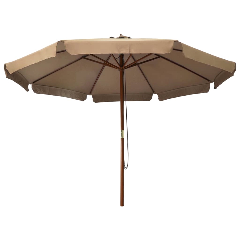 vidaXL Large Laminated Bamboo Garden Parasol in Taupe