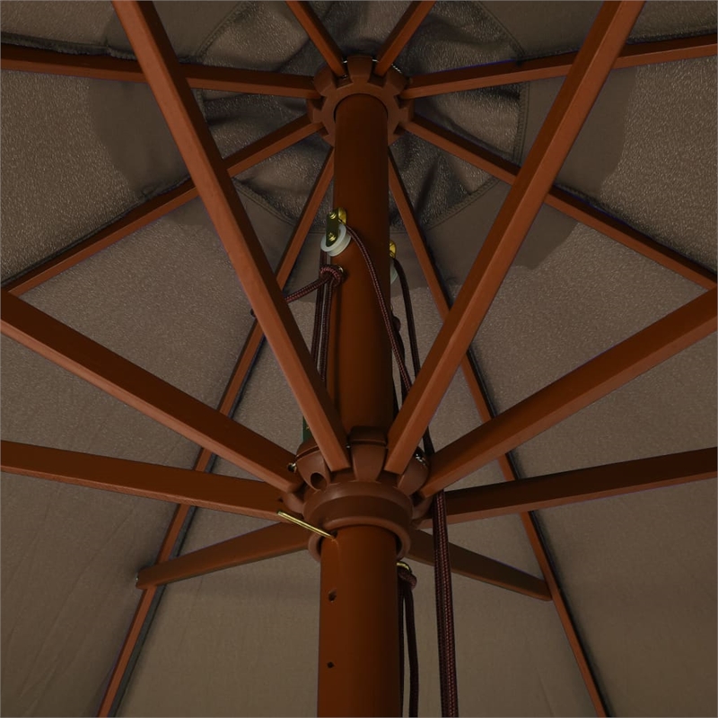 vidaXL Large Laminated Bamboo Garden Parasol in Taupe