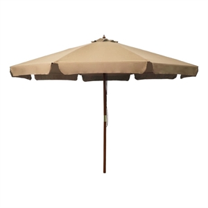 vidaxl large laminated bamboo garden parasol in taupe