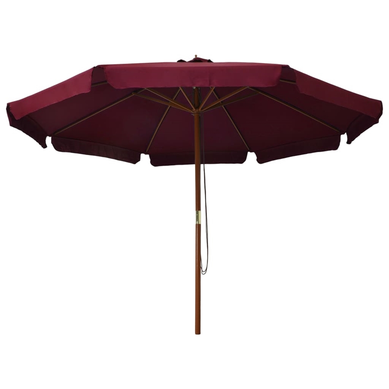vidaXL Large Laminated Bamboo Garden Parasol in Burgundy