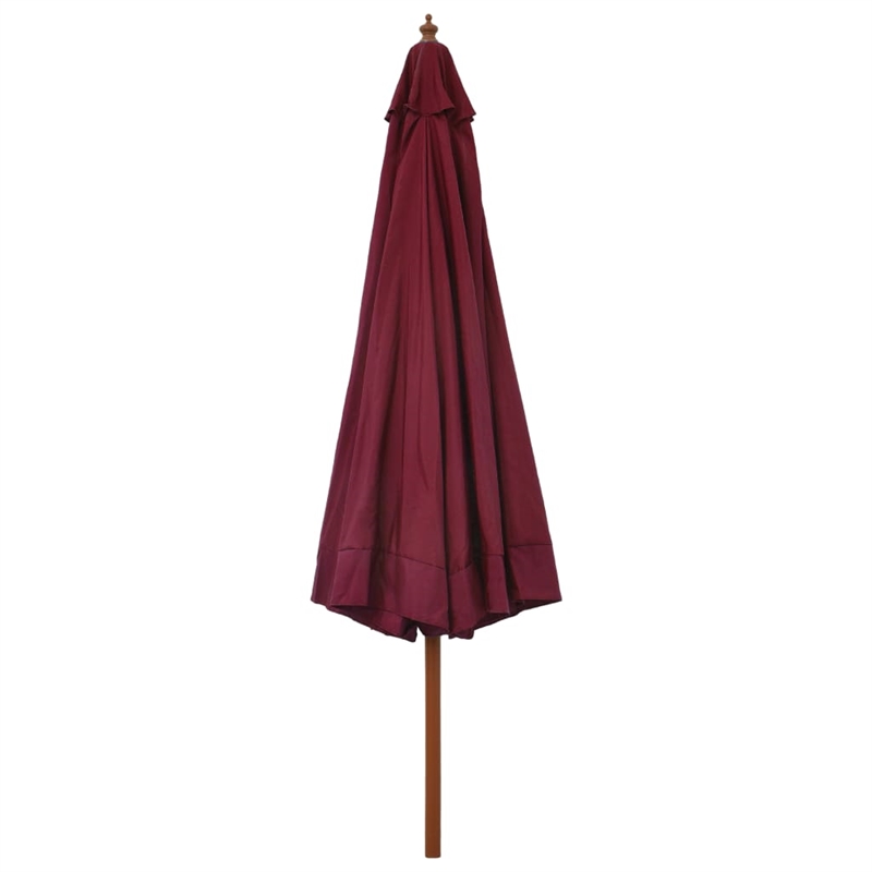 vidaXL Large Laminated Bamboo Garden Parasol in Burgundy