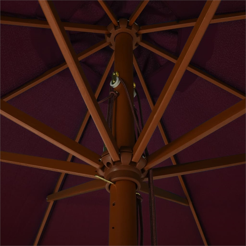 vidaXL Large Laminated Bamboo Garden Parasol in Burgundy