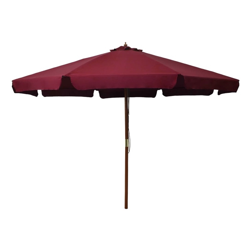 vidaXL Large Laminated Bamboo Garden Parasol in Burgundy