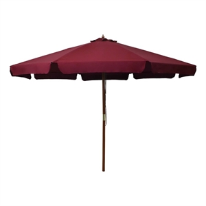 vidaXL Large Laminated Bamboo Garden Parasol in Burgundy