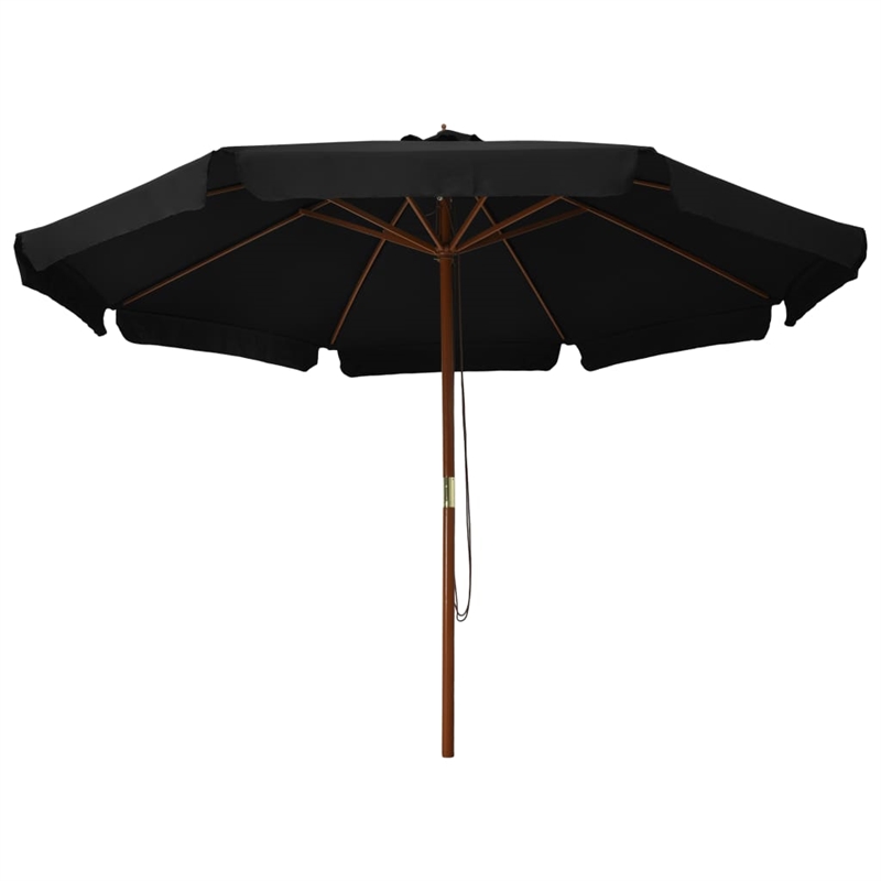 vidaXL Large Laminated Bamboo Garden Parasol in Black