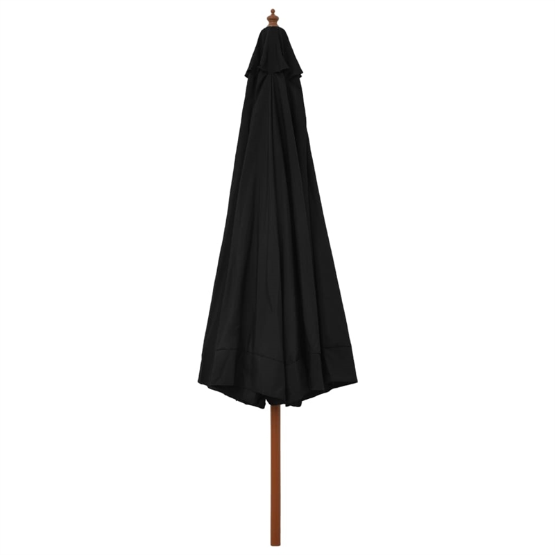 vidaXL Large Laminated Bamboo Garden Parasol in Black
