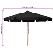 vidaXL Large Laminated Bamboo Garden Parasol in Black