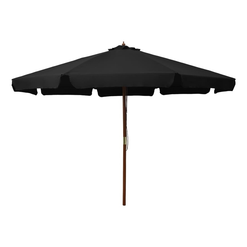 vidaXL Large Laminated Bamboo Garden Parasol in Black