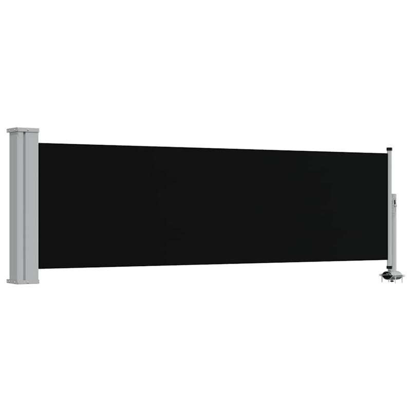 vidaXL Side Awning with PU Coating in Black and Grey