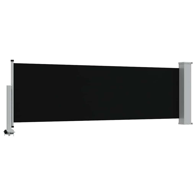 vidaXL Side Awning with PU Coating in Black and Grey