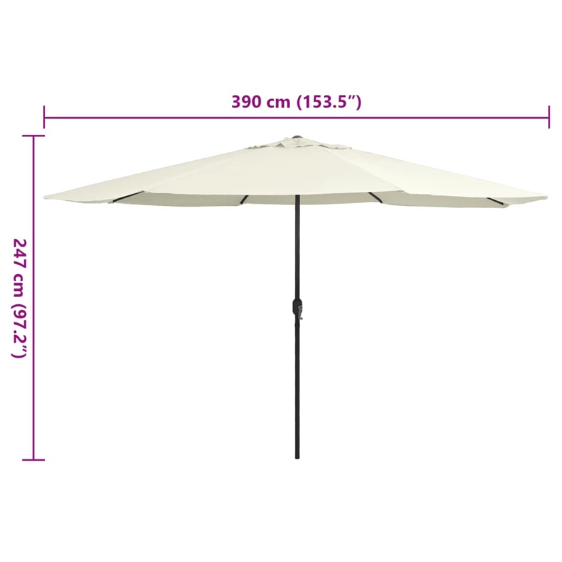 vidaXL Large Garden Parasol in Sand White