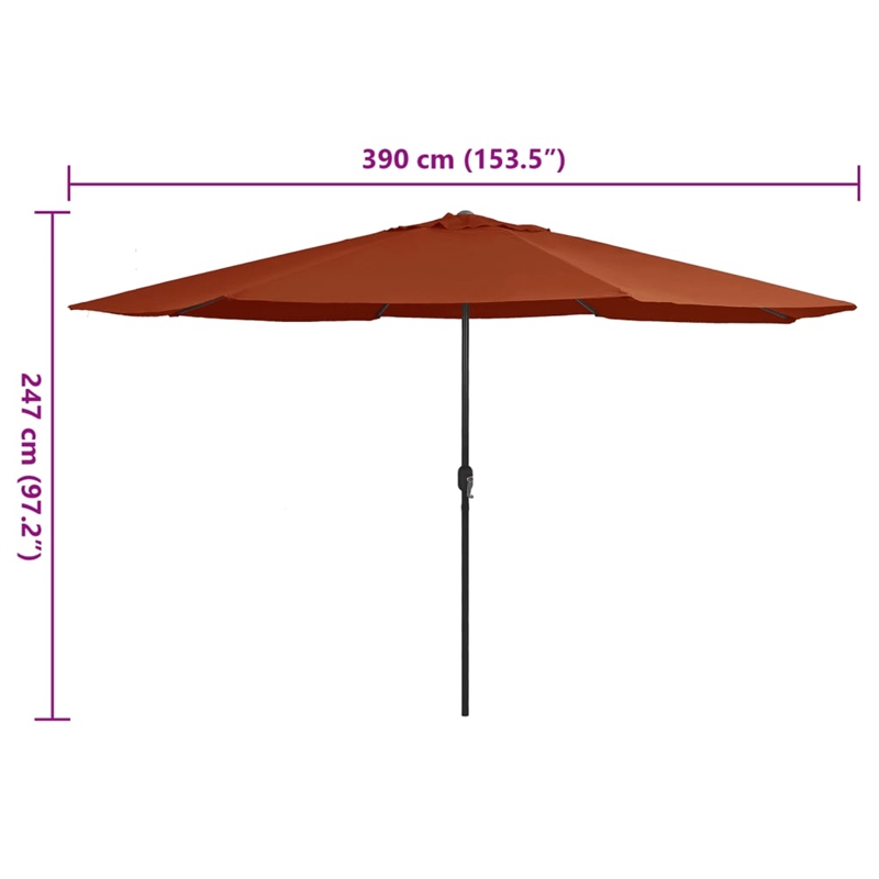 vidaXL Large Garden Parasol in Terracotta