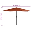 vidaXL Large Garden Parasol in Terracotta