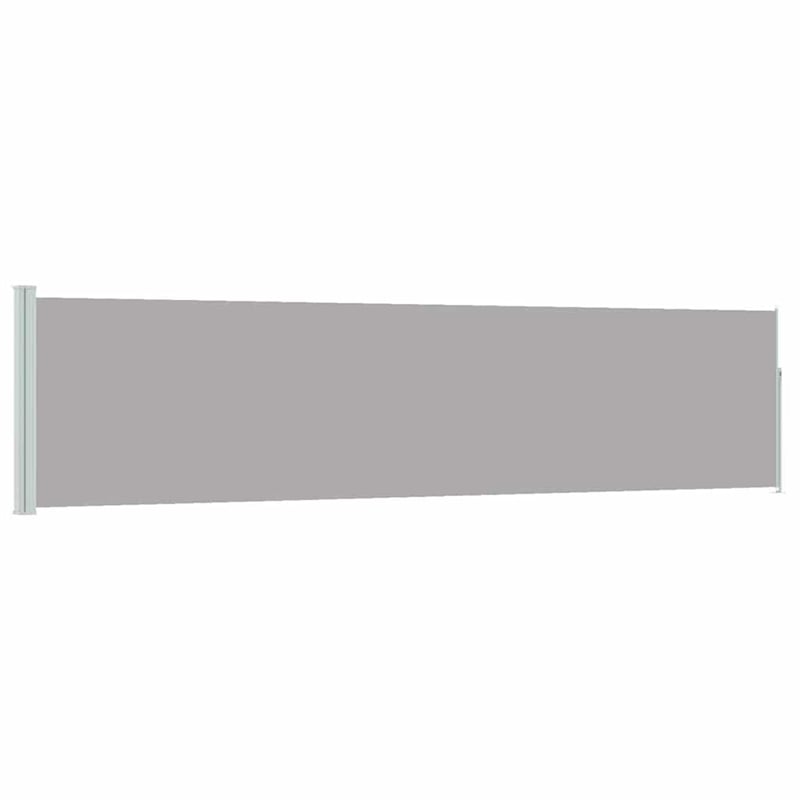 vidaXL Fabric/Powder-Coated Steel Frame Retractable Side Awning in Gray