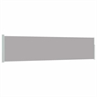 vidaXL Fabric/Powder-Coated Steel Frame Retractable Side Awning in Gray