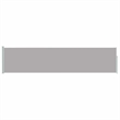 vidaXL Fabric/Powder-Coated Steel Frame Retractable Side Awning in Gray