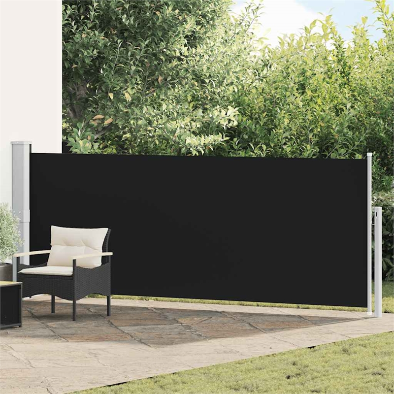 vidaXL Medium Side Awning Black