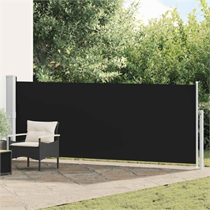 vidaXL Medium Side Awning Black
