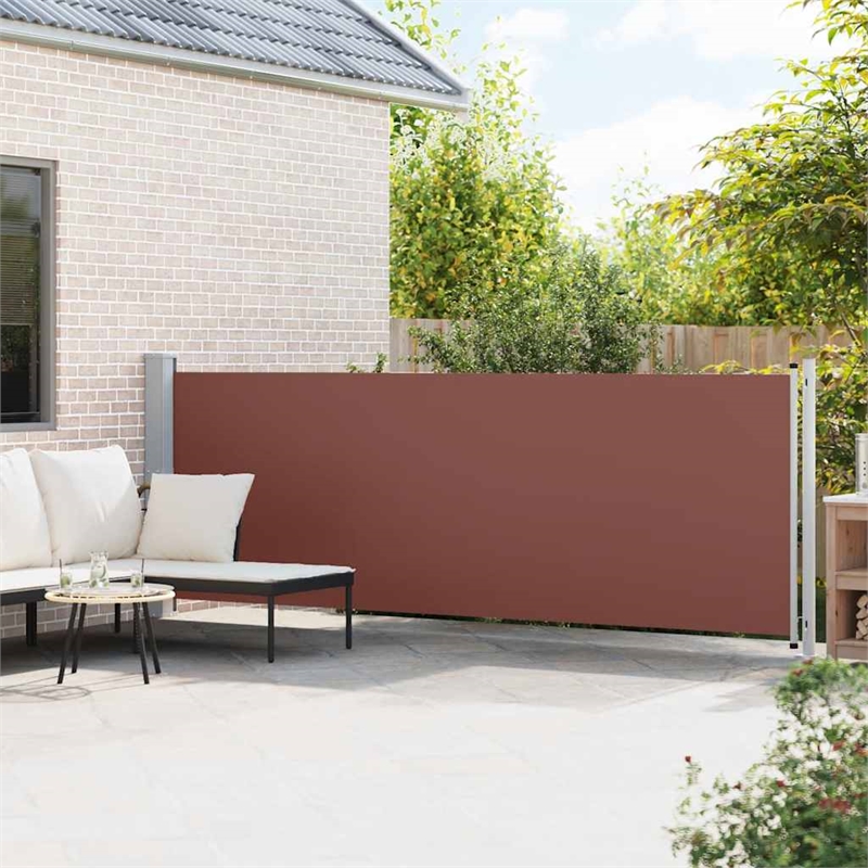 vidaXL Side Awning in Brown and Grey