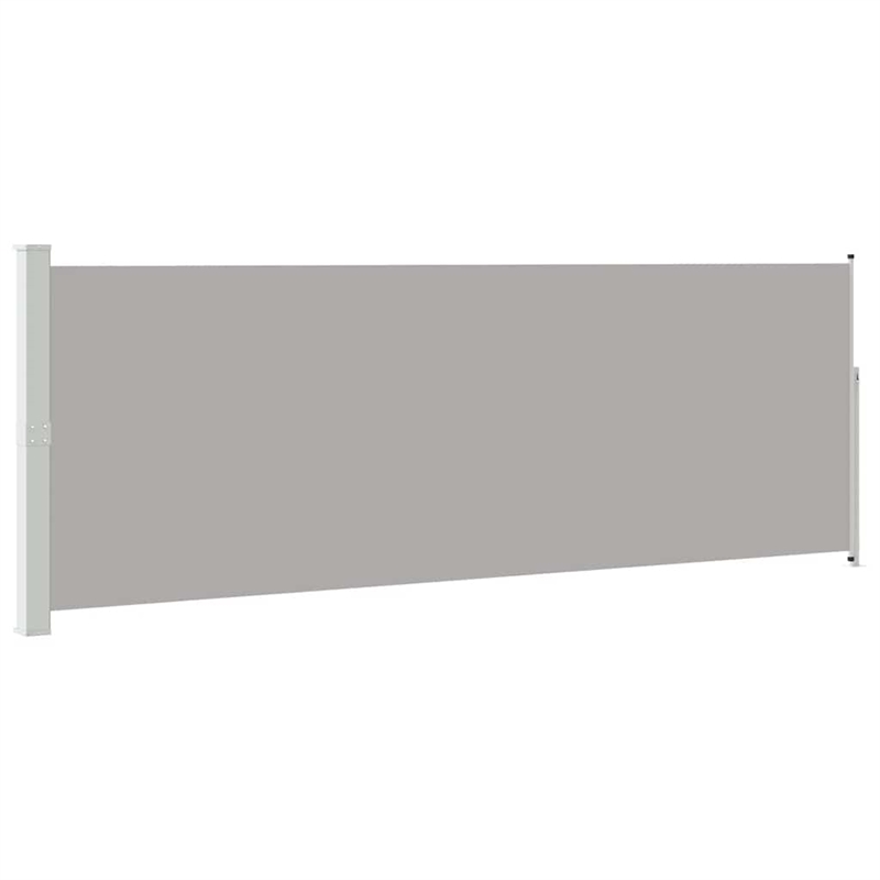 vidaXL Side Awning with PU Coating in Grey Steel Frame