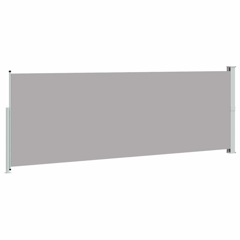 vidaXL Side Awning with PU Coating in Grey Steel Frame