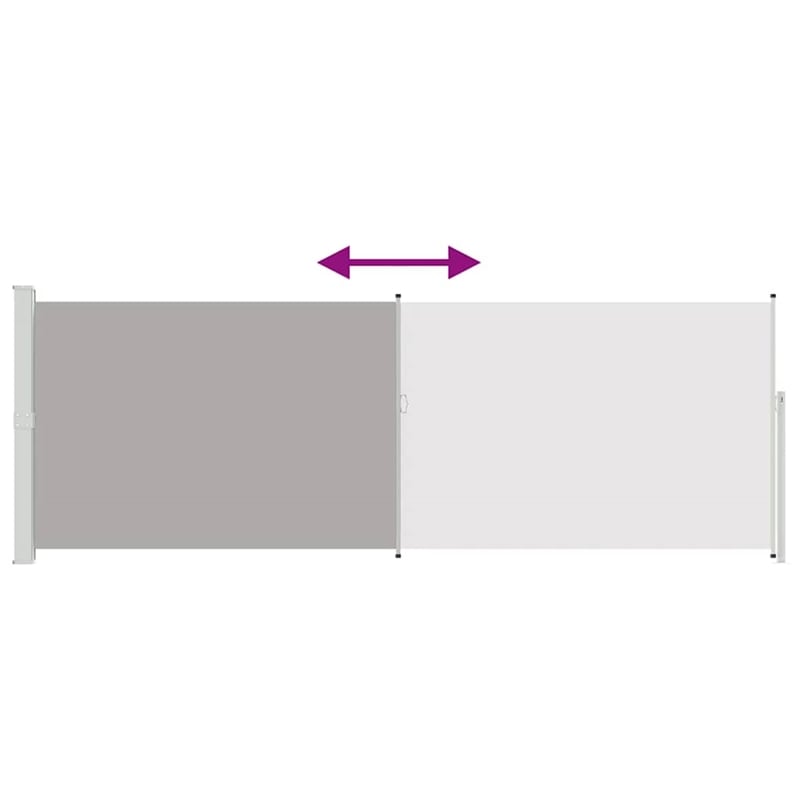 vidaXL Side Awning with PU Coating in Grey Steel Frame