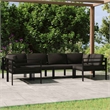 vidaXL 6 Piece Patio Lounge Set with Cushions Aluminum Anthracite