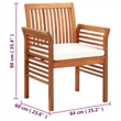 vidaXL Patio Dining Chairs with Cushions 4 pcs Solid Wood Acacia