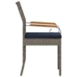 vidaXL Garden Chairs 2 pcs Grey and Navy Blue Poly Rattan and Acacia