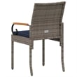 vidaXL Garden Chairs 2 pcs Grey and Navy Blue Poly Rattan and Acacia