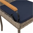 vidaXL Garden Chairs 2 pcs Grey and Navy Blue Poly Rattan and Acacia
