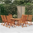 vidaXL Folding Patio Chairs 8 pcs Solid Wood Eucalyptus