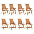 vidaXL Folding Patio Chairs 8 pcs Solid Wood Eucalyptus