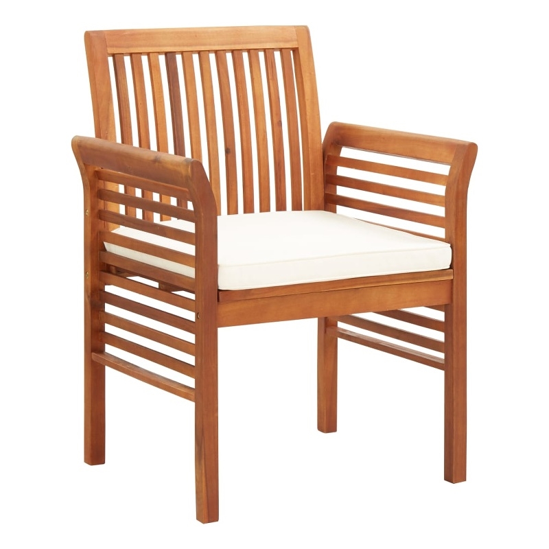 vidaXL Patio Dining Chairs with Cushions 8 pcs Solid Wood Acacia