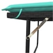 vidaXL Patio Bench with Cushions and Footstool Black Poly Rattan