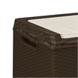 vidaXL Patio Storage Box with Seat Cushion Brown 92.5 gal PP
