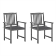 vidaXL Patio Chairs with Cushions 2 pcs Gray Solid Acacia Wood