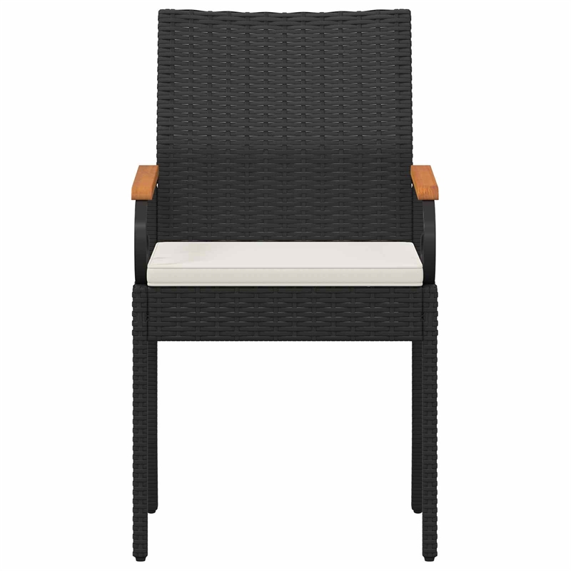 vidaXL Garden Chairs 2 pcs Black and Cream White