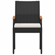vidaXL Garden Chairs 2 pcs Black and Cream White