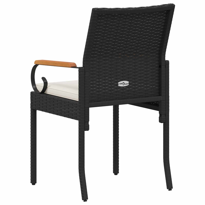 vidaXL Garden Chairs 2 pcs Black and Cream White