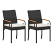 vidaXL Garden Chairs 2 pcs Black and Cream White